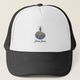 Jesus rettet Vintage-Leuchtturm-Christen-Shirt_1 Truckerkappe