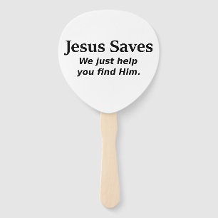 Jesus rettet - wir helfen Ihnen gerade, ihn zu Fächer