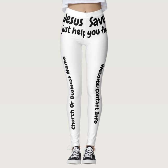 Jesus rettet - wir helfen Ihnen gerade, ihn zu Leggings (Vorderseite)