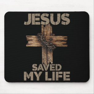 Jesus rettete mein Leben Christliches Kreuz Gott G Mousepad