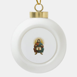 Jesus richtet unangenehmen Wedgie beim Kniebeugen  Keramik Kugel-Ornament