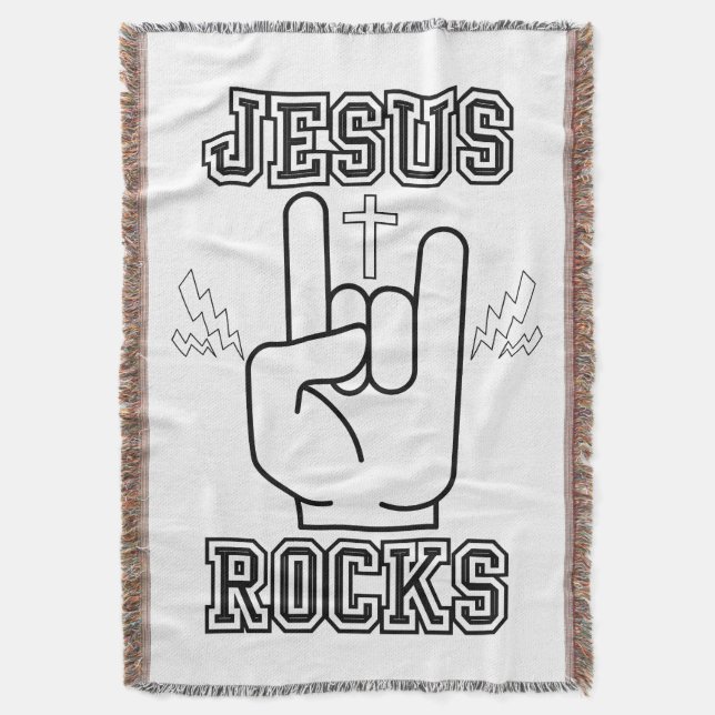 Jesus Rocks Biblicum Festival W/B Decke (Vorderseite Vertikal)