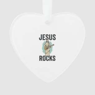 Jésus Rocks Guitare Gravure Chrétienne Vintage Des
