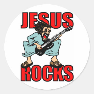 JESUS ROCKS RUNDER AUFKLEBER