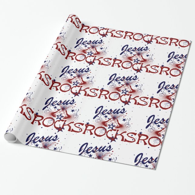 Jesus Rocks Wrapping Paper Geschenkpapier (Ungerollt)