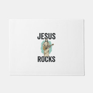Jesus Rockt Gitarre Vintage Christliche Gravur Des Fußmatte