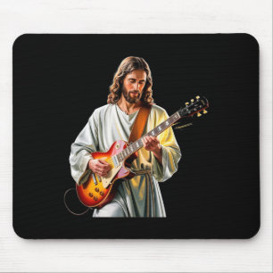 Jesus rockt mit Gitarre - Lustige christliche Rock Mousepad