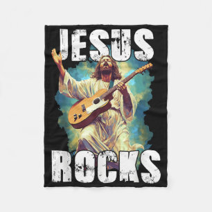 Jesus rockt mit Gitarre - Lustiger christlicher Fe Fleecedecke