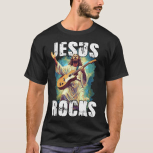 Jesus rockt mit Gitarre - Lustiger christlicher Fe T-Shirt