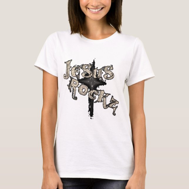 Jesus Rockz Christlich T-Shirt (Vorderseite)