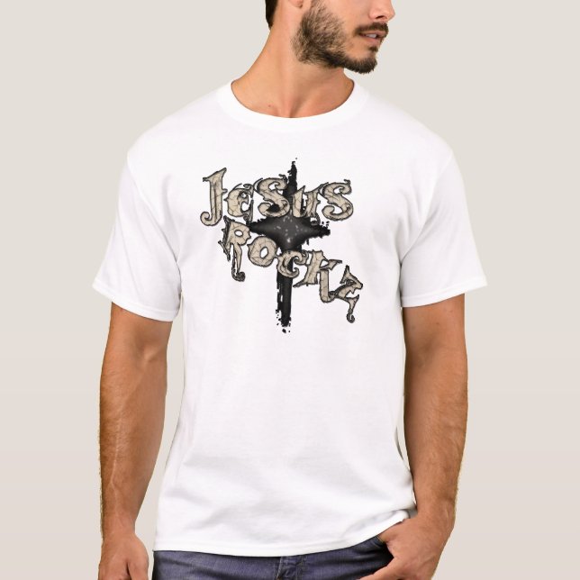Jesus Rockz Christlich T-Shirt (Vorderseite)