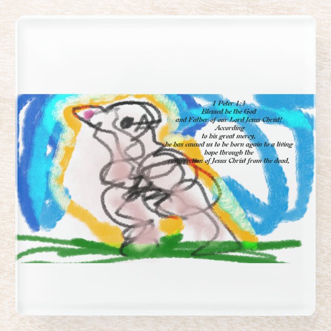 Jesus-Rose Glasuntersetzer (Vorderseite)