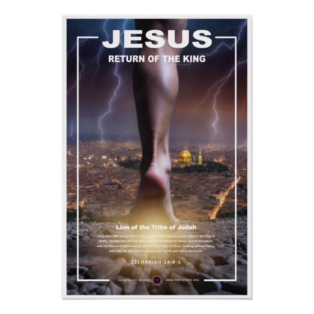 Jesus - Rückkehr zu Fuß auf den Berg der Oliven Poster (Vorderseite)