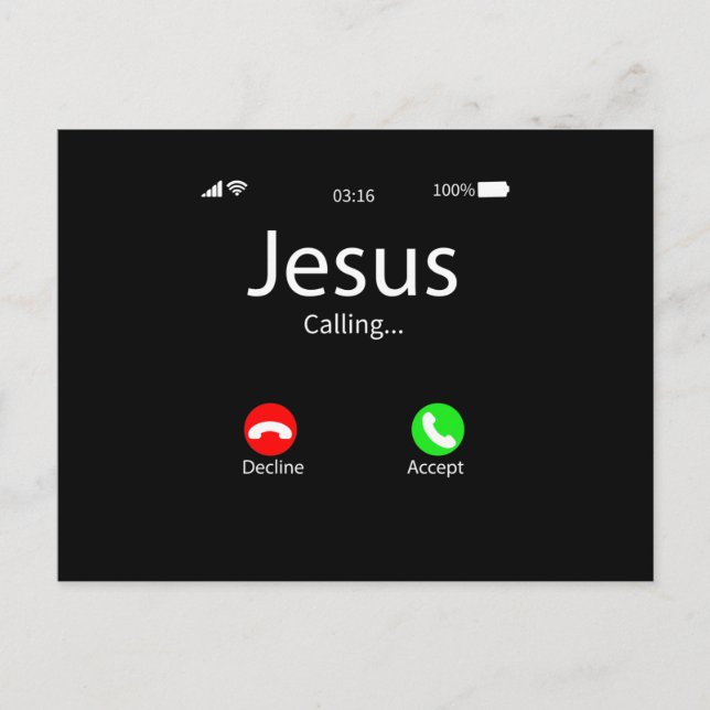Jesus ruft Christlich Einladungspostkarte (Vorderseite)