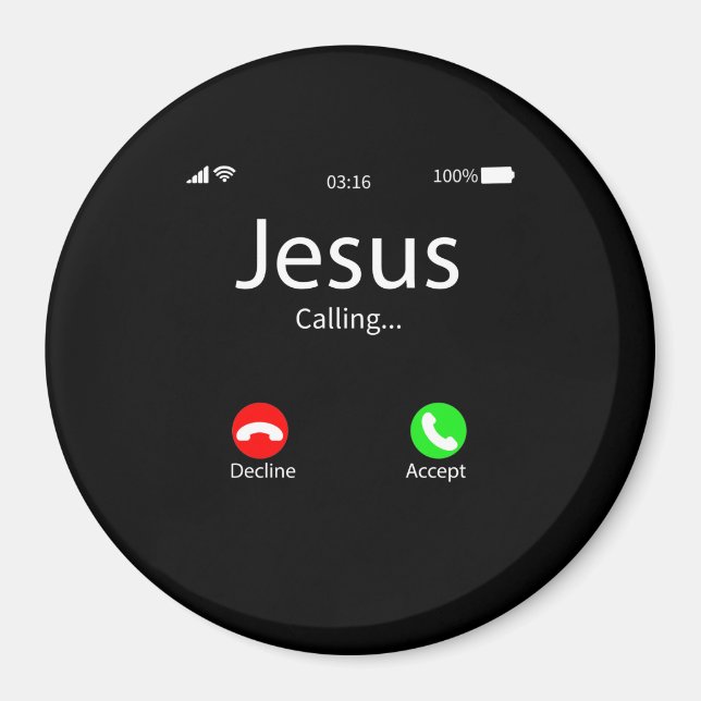 Jesus ruft Christlich Magnet (Vorne)