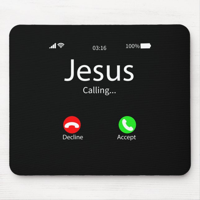 Jesus ruft Christlich Mousepad (Vorne)