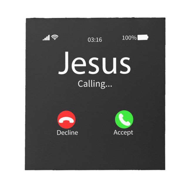Jesus ruft Christlich Notizblock (Vorderseite)