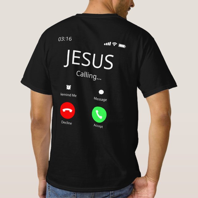 Jesus ruft - Christlich T-Shirt (Rückseite)