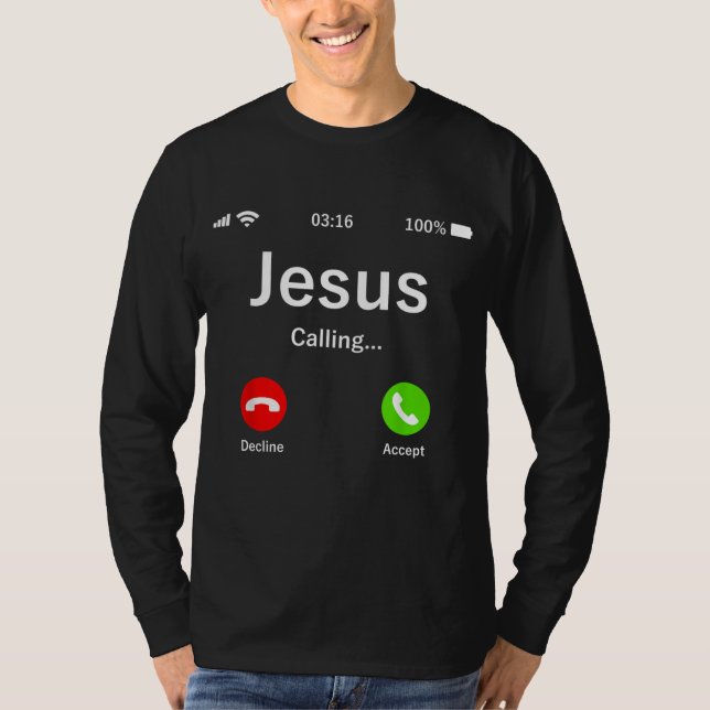 Jesus ruft - Christlich T-Shirt (Vorderseite)