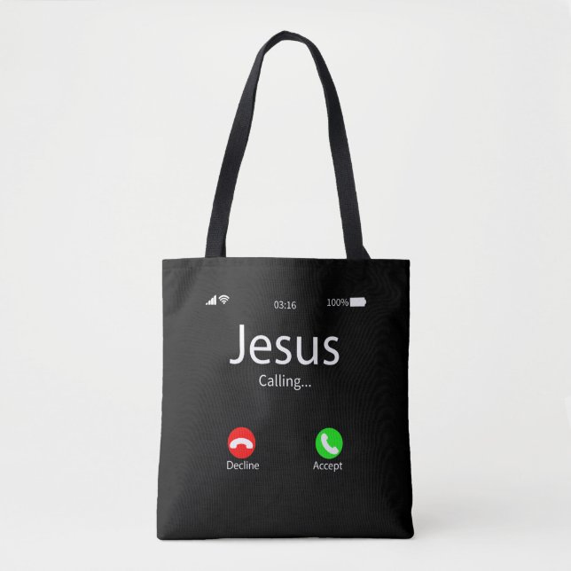 Jesus ruft Christlich Tasche (Vorderseite)