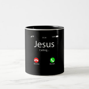 Jesus ruft Christlich Zweifarbige Tasse