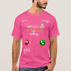 Jesus ruft das sonnige Handy an Jesus Chris T-Shirt