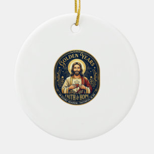 Jesus Ruhestand Vintage-Shirt Christlich Keramik Ornament