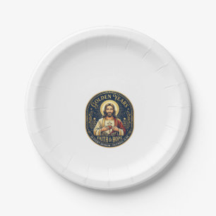 Jesus Ruhestand Vintage-Shirt Christlich Pappteller