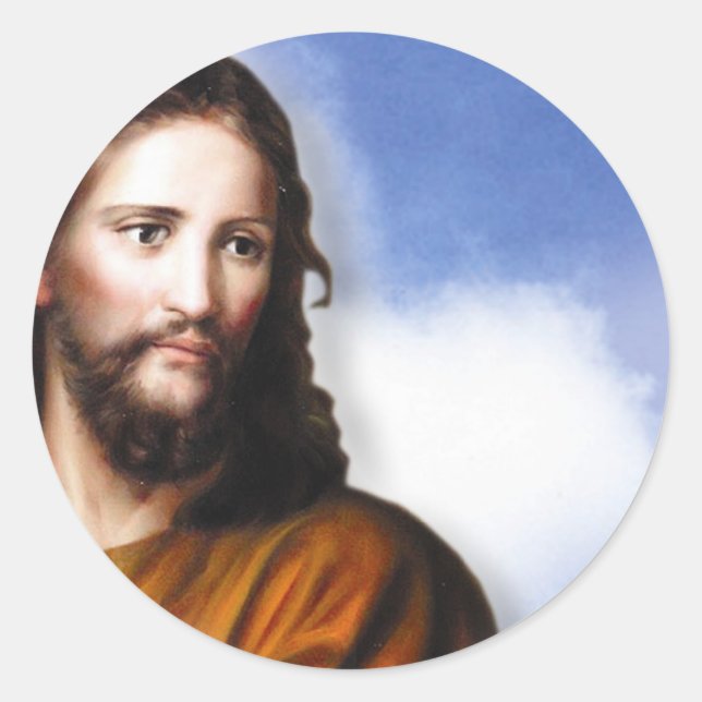 Jesus Runder Aufkleber (Vorderseite)