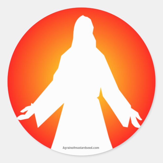 Jesus Runder Aufkleber (Vorderseite)