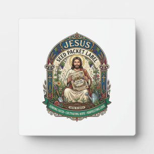 Jesus Saatgut Etikett Jesus Saatgut Christlich Fotoplatte