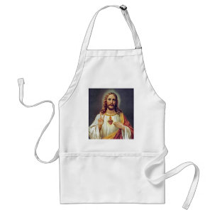 Jesus Sacred Heart Peace Sign Portrait Schürze