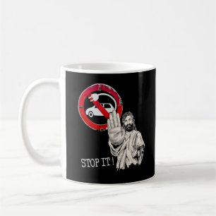 Jesus sagt nein zu Elektroautos Kaffeetasse
