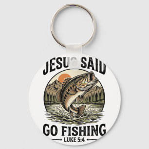 Jesus sagte geh fischen Vintage-Barsch Christlich Schlüsselanhänger