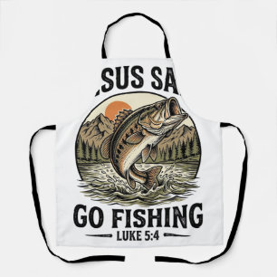 Jesus sagte geh fischen Vintage-Barsch Christlich Schürze