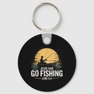 Jesus sagte Go Fischen Christliche Fisherman Bibel Schlüsselanhänger