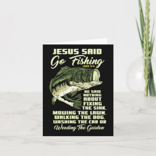 Jesus sagte, Go Fishing Fish Story Bibel Angler B  Karte