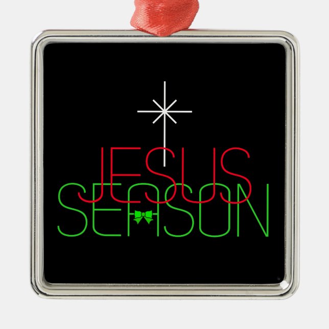 Jesus-Saison Silbernes Ornament (Vorne)