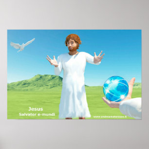 Jesus Salavator e - mundi Poster