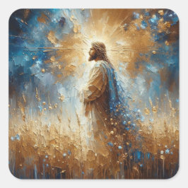 Jesus - Sammlung der Kunst der Jesus-Serie Quadratischer Aufkleber