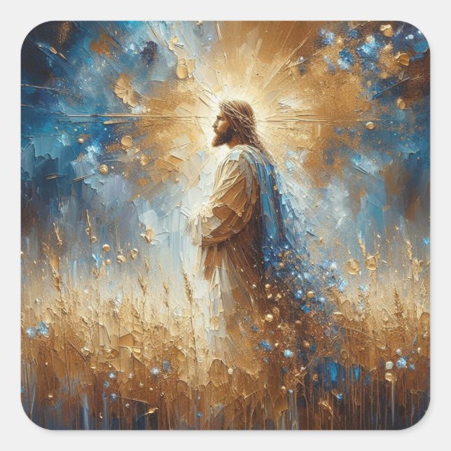 Jesus - Sammlung der Kunst der Jesus-Serie Quadratischer Aufkleber (Vorderseite)