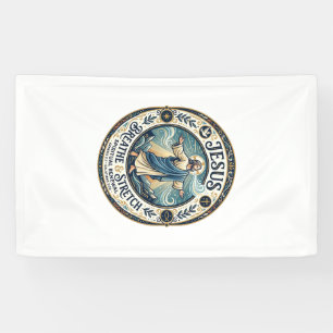 Jesus Sanfte Bewegung Wellness-Shirt Glaubensbasie Banner
