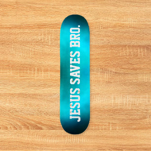 Jésus Sauve Bro. Skateboard Abstrait Blue Haze