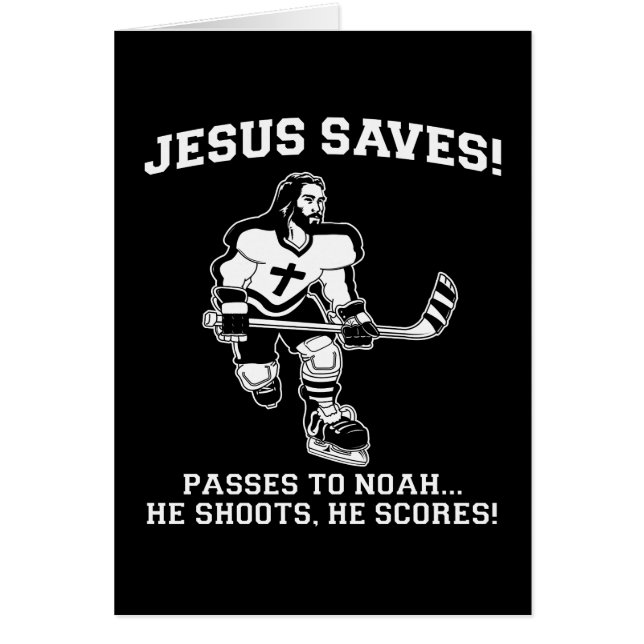 Jésus sauve le T-shirt drôle d'hockey (Devant)