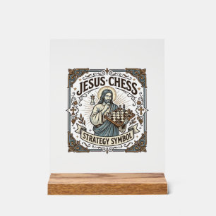 Jesus Schach Strategie Symbol Jesus Schach Strateg Acrylschild