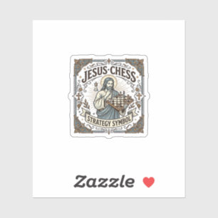 Jesus Schach Strategie Symbol Jesus Schach Strateg Aufkleber