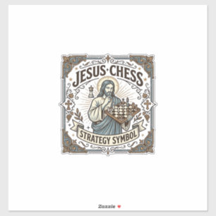 Jesus Schach Strategie Symbol Jesus Schach Strateg Aufkleber