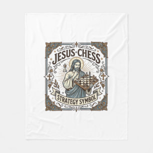 Jesus Schach Strategie Symbol Jesus Schach Strateg Fleecedecke