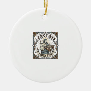 Jesus Schach Strategie Symbol Jesus Schach Strateg Keramik Ornament