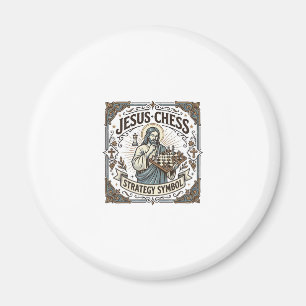 Jesus Schach Strategie Symbol Jesus Schach Strateg Magnet